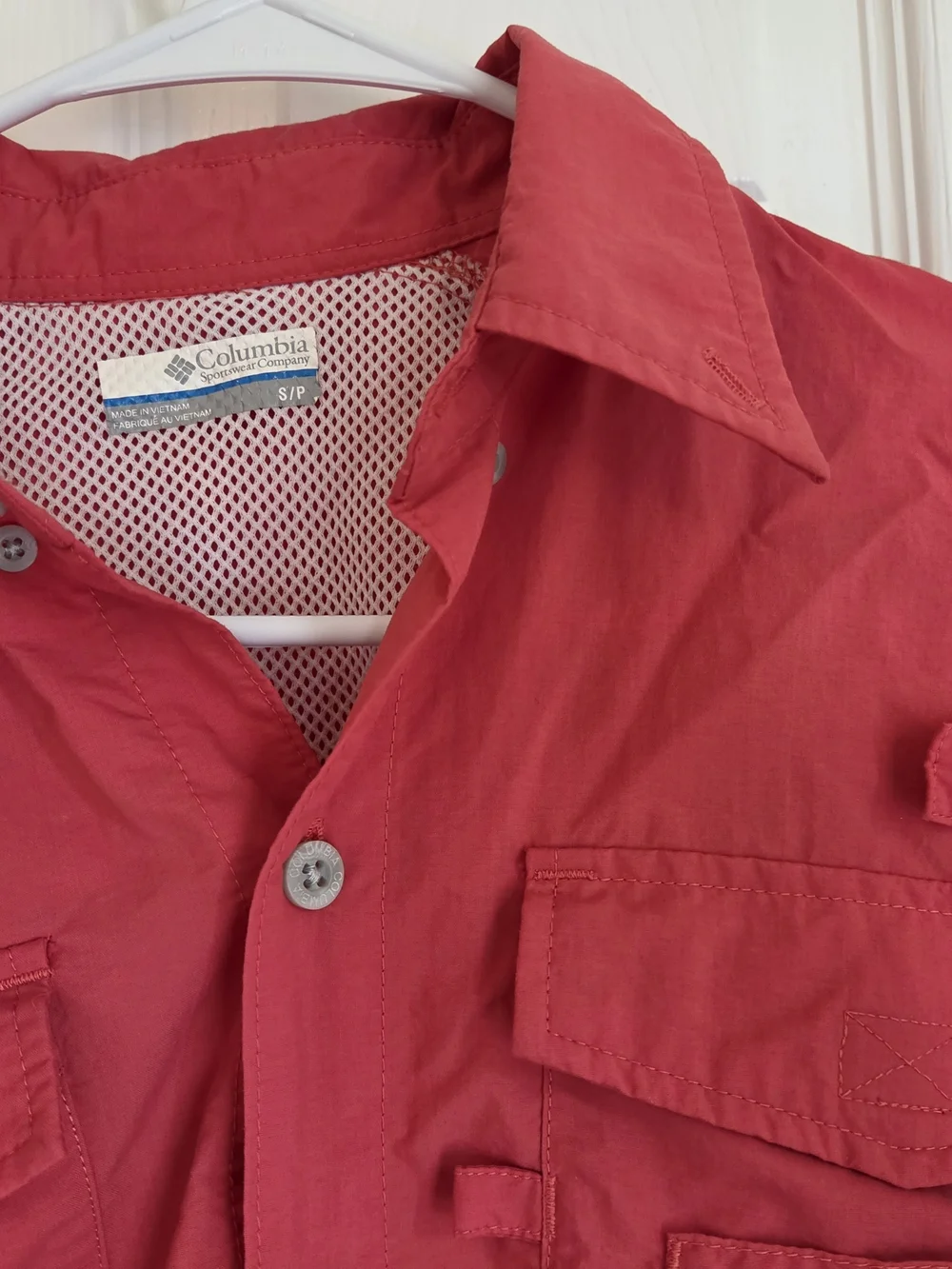 Columbia PFG Omni Shade Fishing Shirt Small Coral Pink Long Sleeve